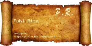 Puhl Rita névjegykártya