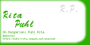 rita puhl business card